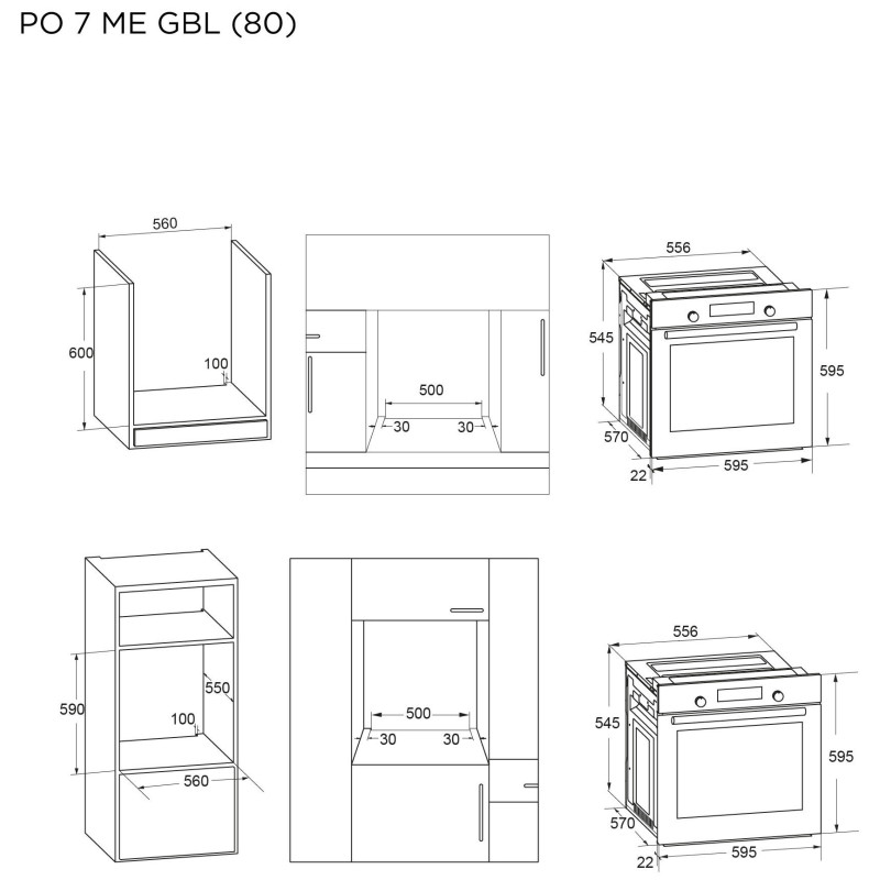 Духова шафа PYRAMIDA PO 7 ME GBL (80)