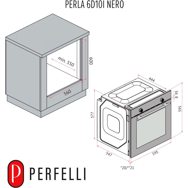 Духовка perfelli perla 6d10i nero