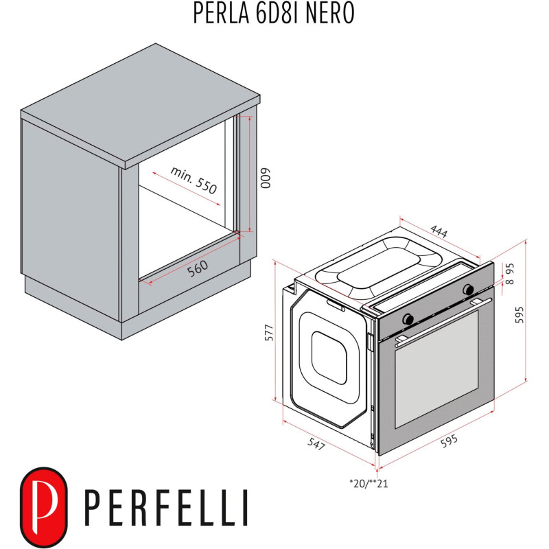 Духова шафа PERFELLI PERLA 6D8I NERO