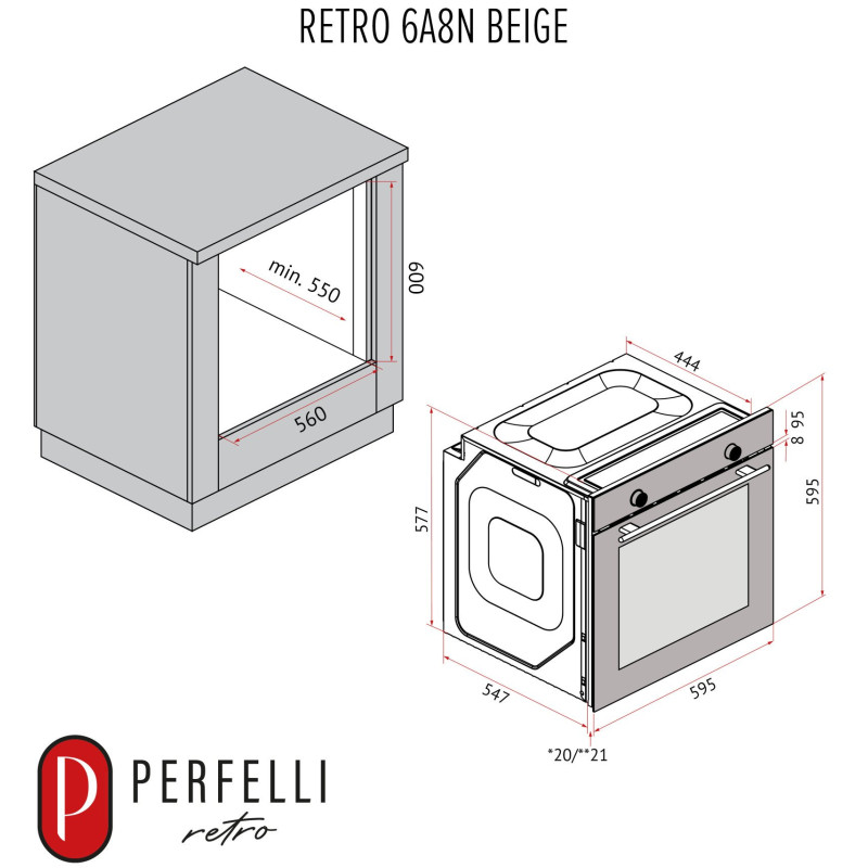 Духова шафа PERFELLI RETRO 6A8N BEIGE