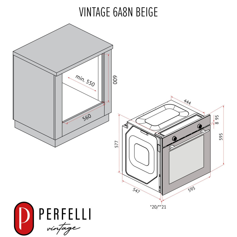 Духова шафа PERFELLI VINTAGE 6A8N BEIGE