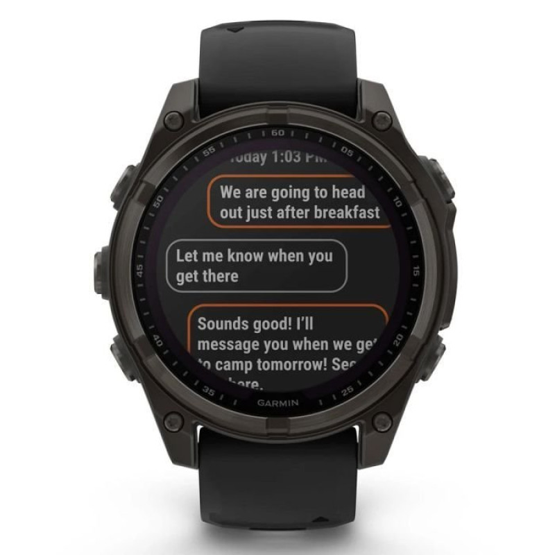Смарт-годинник Garmin Fenix8 47mm SolarSapphire CarbonGray DLC Titanium w.Black/Pebble Gray S.Band (010-02906-11)