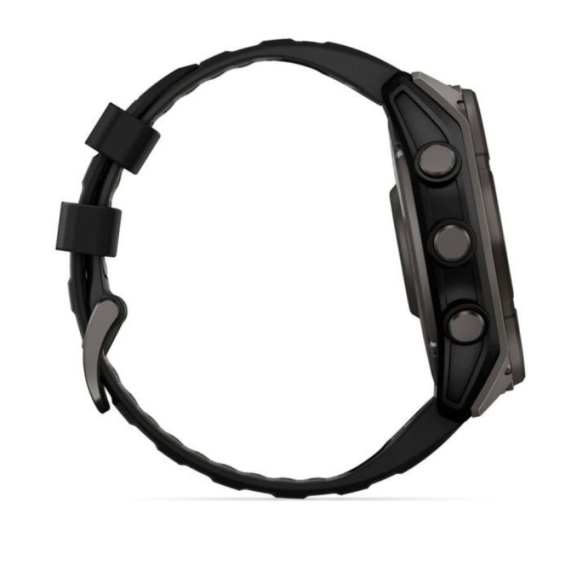 Смарт-годинник Garmin Fenix8 51mm SolarSapphire CarbonGray DLC Titanium w.Black/Pebble Gray S.Band (010-02907-11)