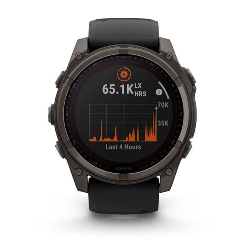 Смарт-годинник Garmin Fenix8 51mm SolarSapphire CarbonGray DLC Titanium w.Black/Pebble Gray S.Band (010-02907-11)