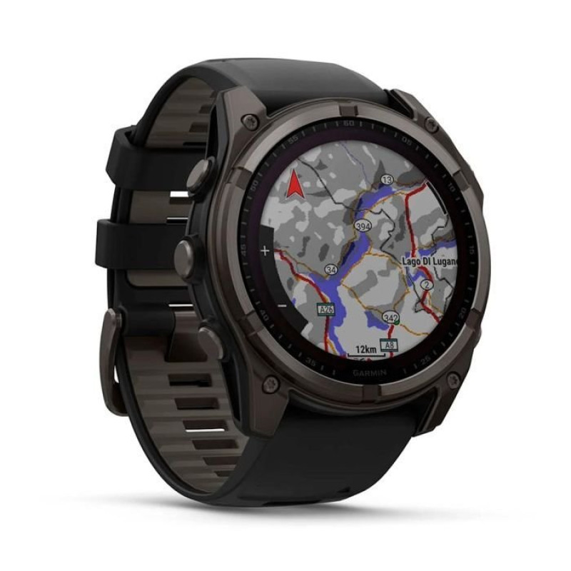 Смарт-годинник Garmin Fenix8 51mm SolarSapphire CarbonGray DLC Titanium w.Black/Pebble Gray S.Band (010-02907-11)