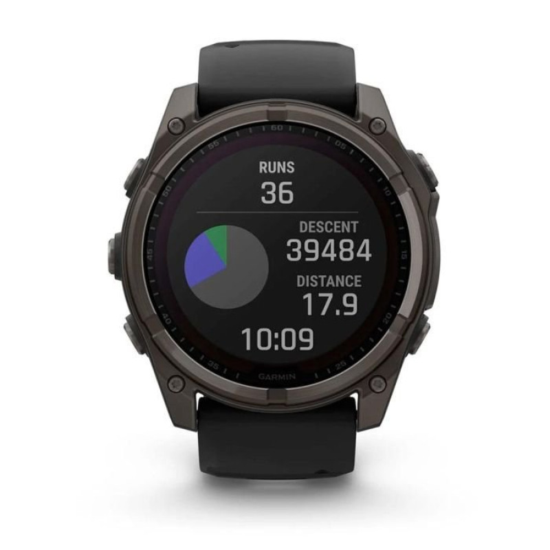 Смарт-годинник Garmin Fenix8 51mm SolarSapphire CarbonGray DLC Titanium w.Black/Pebble Gray S.Band (010-02907-11)