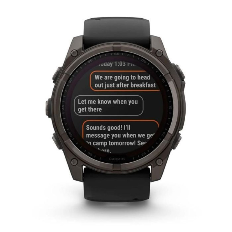 Смарт-годинник Garmin Fenix8 51mm SolarSapphire CarbonGray DLC Titanium w.Black/Pebble Gray S.Band (010-02907-11)