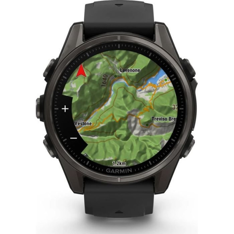 Смарт-годинник Garmin Fenix8 43mm AMOLED Sapphire CarbonGray DLC Tit.w.Black/Pebble Gray S.Band (010-02903-21)