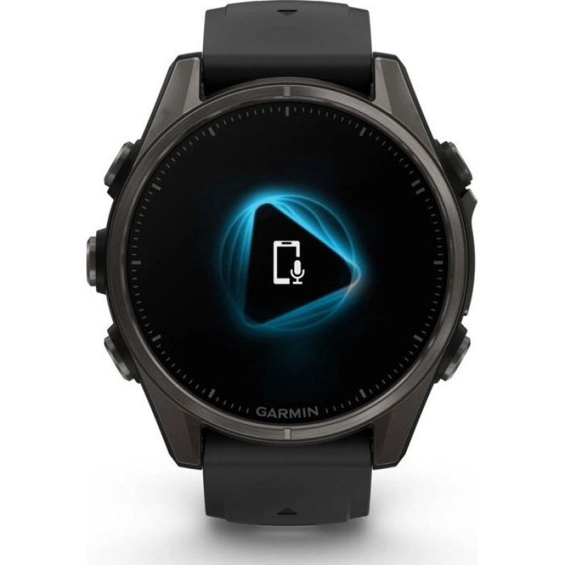 Смарт-годинник Garmin Fenix8 43mm AMOLED Sapphire CarbonGray DLC Tit.w.Black/Pebble Gray S.Band (010-02903-21)