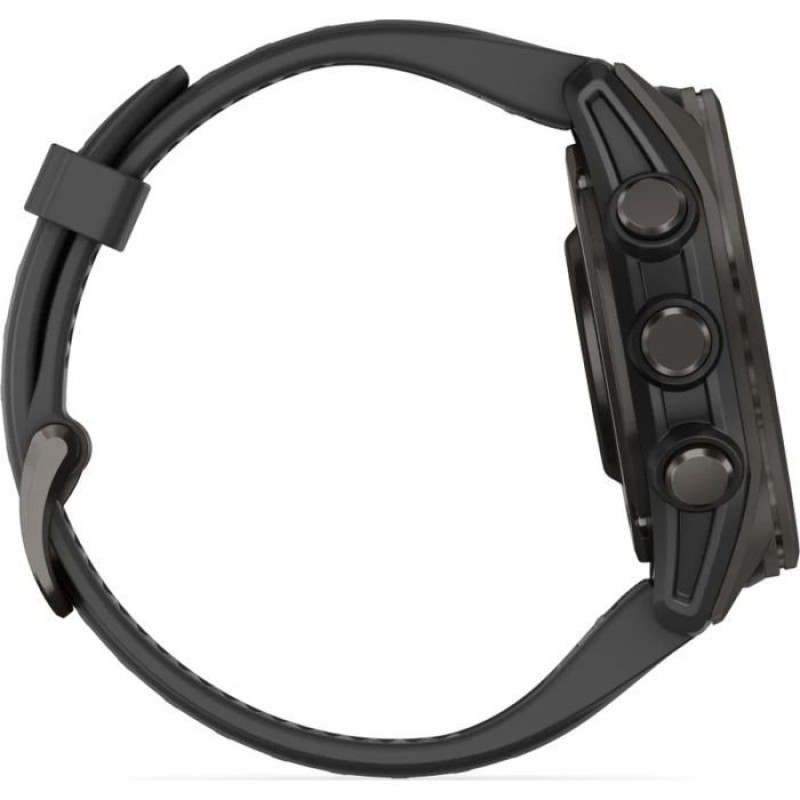 Смарт-годинник Garmin Fenix8 43mm AMOLED Sapphire CarbonGray DLC Tit.w.Black/Pebble Gray S.Band (010-02903-21)