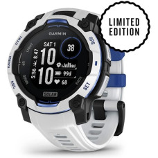 Смарт-годинник Garmin Instinct 3 45mm Solar Whitestone with Whitestone/Bolt Blue Silicone Band (010-02934-03)
