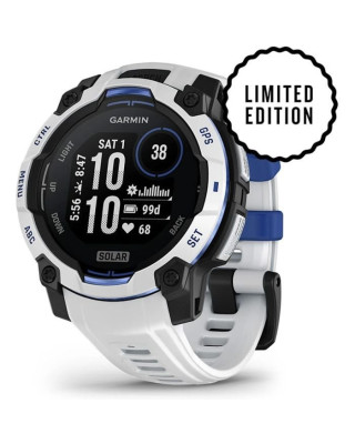 Смарт-годинник Garmin Instinct 3 45mm Solar Whitestone with Whitestone/Bolt Blue Silicone Band (010-02934-03)