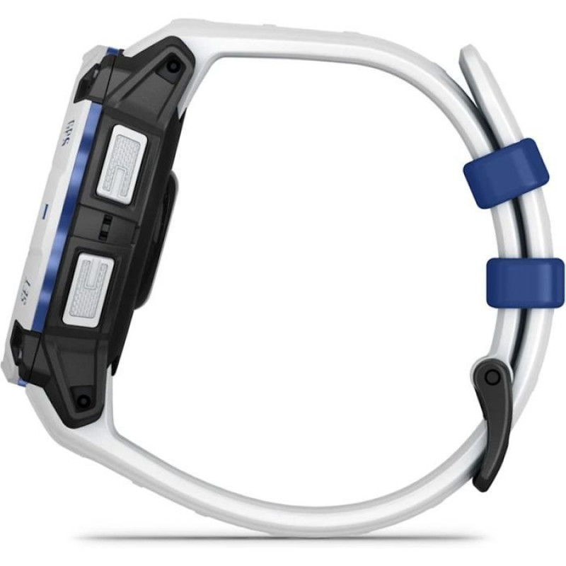 Смарт-годинник Garmin Instinct 3 45mm Solar Whitestone with Whitestone/Bolt Blue Silicone Band (010-02934-03)