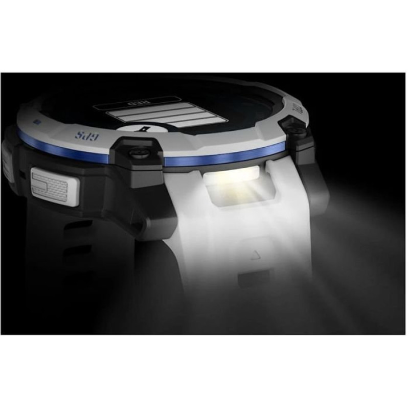 Смарт-годинник Garmin Instinct 3 45mm Solar Whitestone with Whitestone/Bolt Blue Silicone Band (010-02934-03)