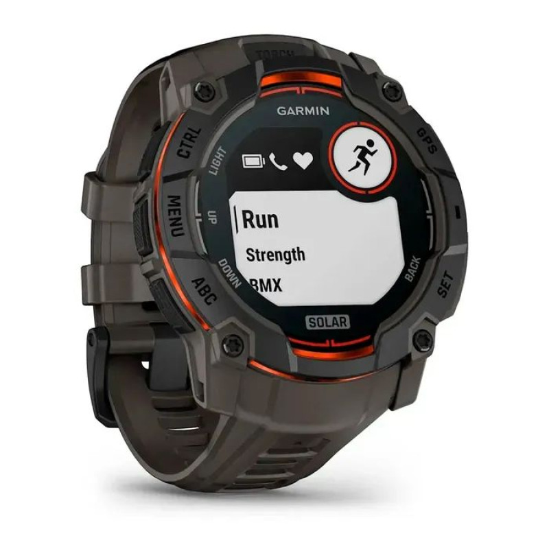 Смарт-годинник Garmin Instinct 3 50mm Solar Black with Charcoal Band (010-02935-00/40)