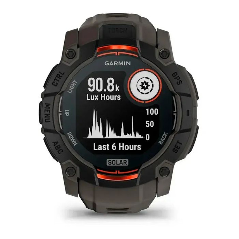 Смарт-годинник Garmin Instinct 3 50mm Solar Black with Charcoal Band (010-02935-00/40)