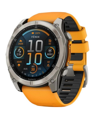 Смарт-годинник Garmin Fenix8 51mm AMOLED SapphireTitanium w.Spark Orange/Graphite Silicone Band (010-02905-11)