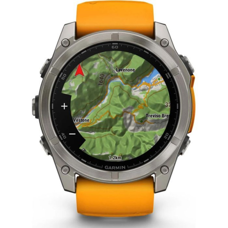Смарт-годинник Garmin Fenix8 51mm AMOLED SapphireTitanium w.Spark Orange/Graphite Silicone Band (010-02905-11)