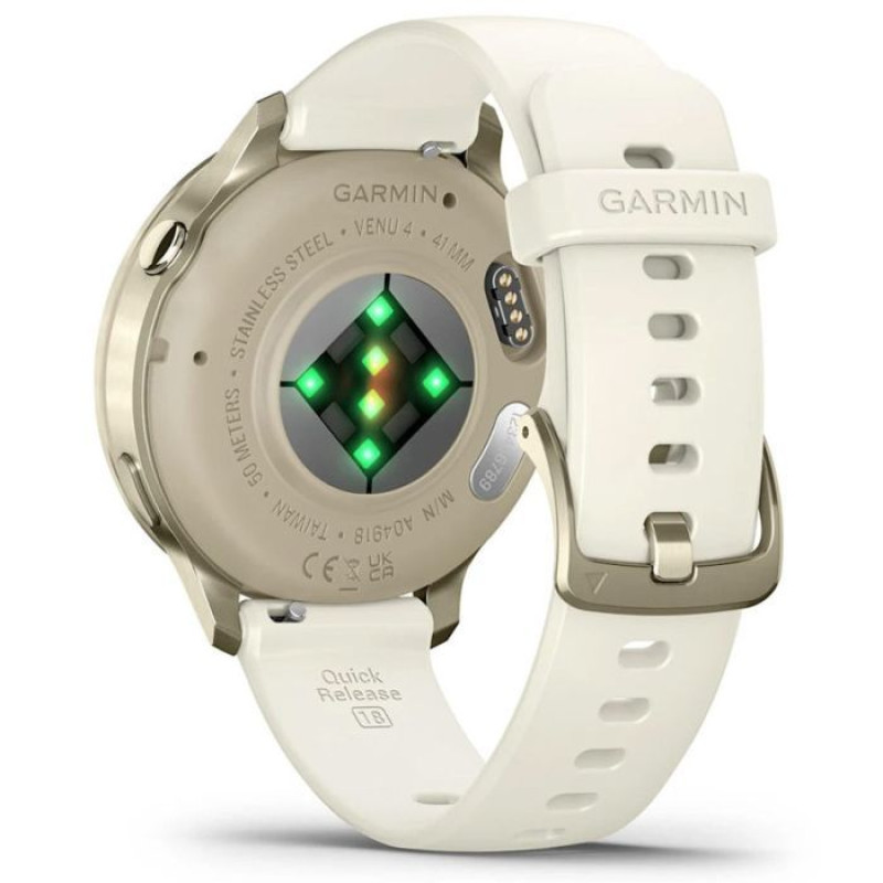 Смарт-годинник Garmin Venu 4 41mm Lunar Gold with Bone Silicone Band (010-03013-00)