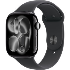 Смарт-годинник Apple Watch Series 11 GPS 42mm Jet Black Aluminium Case with Black Sport Band - S/M (MEQT4RK/A)