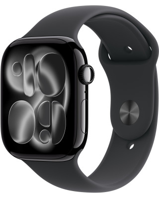 Смарт-годинник Apple Watch Series 11 GPS 42mm Jet Black Aluminium Case with Black Sport Band - S/M (MEQT4RK/A)