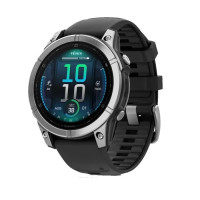 Смарт-годинник Garmin Fenix E 47mm AMOLED Stainless Steel with Black Silicone Band (010-03025-02/00)