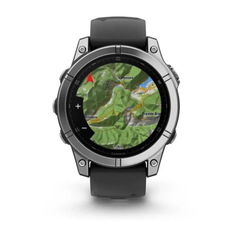 Смарт-годинник Garmin Fenix E 47mm AMOLED Stainless Steel with Black Silicone Band (010-03025-02/00)