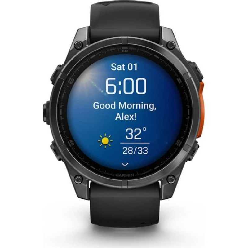 Смарт-годинник Garmin Fenix 8 47mm AMOLED Slate Gray with Black Silicone Band (010-02904-00/29)