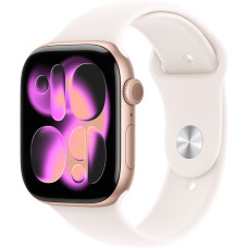 Смарт-годинник Apple Watch Series 11 GPS 46mm Rose Gold Aluminium Case with Light Blush Sport Band - S/M (MEV64RK/A)