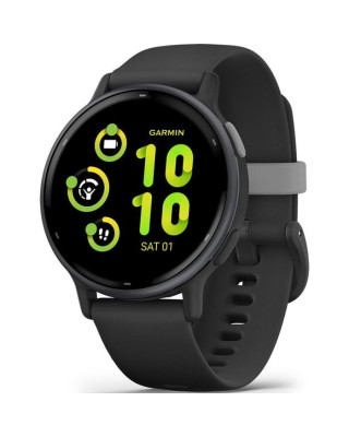 Смарт-годинник Garmin vivoactive 5 Slate Aluminum Bezel with Black Case and Silicone Band (010-02862-10)