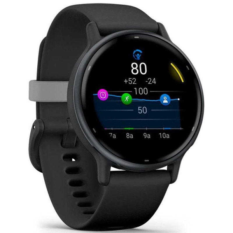 Смарт-годинник Garmin vivoactive 5 Slate Aluminum Bezel with Black Case and Silicone Band (010-02862-10)