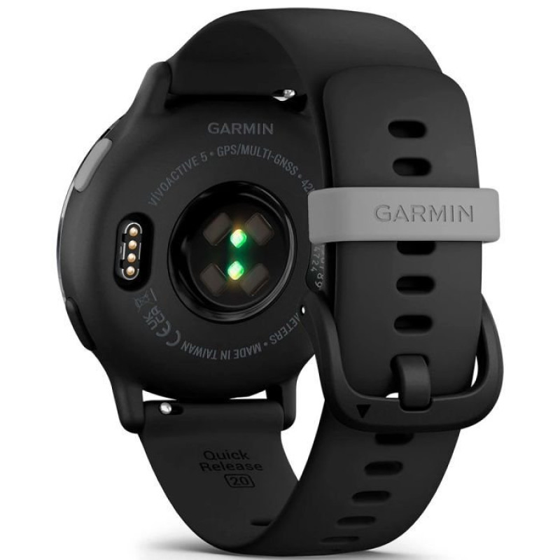 Смарт-годинник Garmin vivoactive 5 Slate Aluminum Bezel with Black Case and Silicone Band (010-02862-10)
