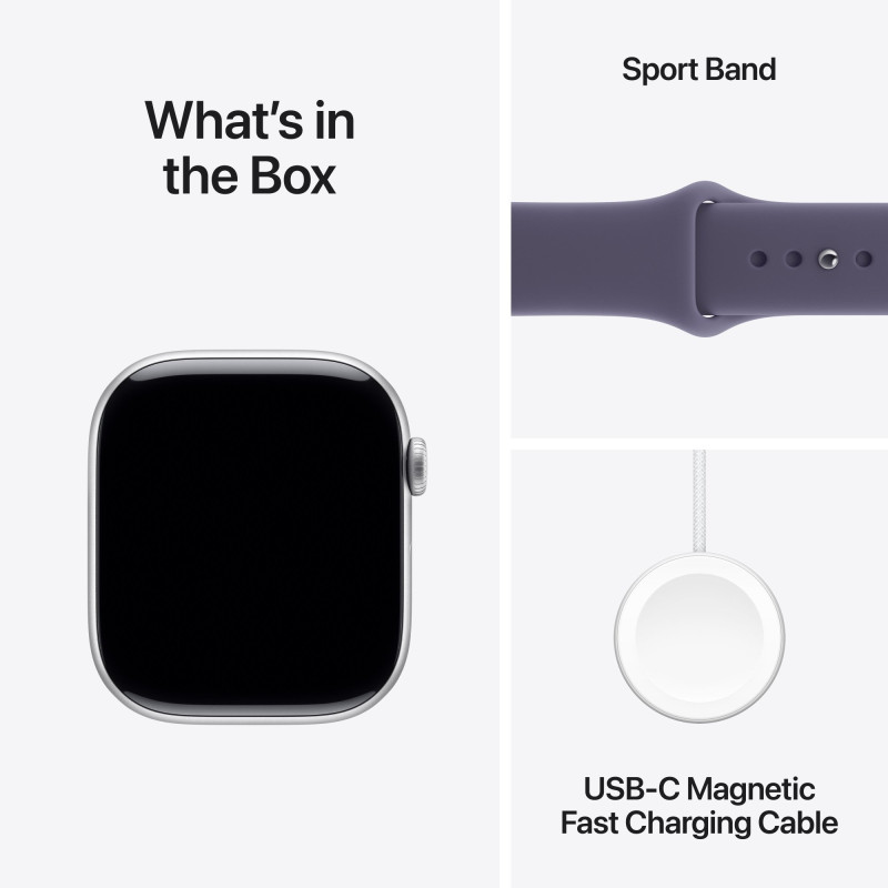 Смарт-годинник Apple Watch Series 11 GPS 42mm Silver Alu. Case w. Purple Fog S. Band - S/M (MEU64)