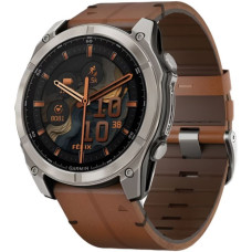 Смарт-годинник Garmin Fenix 8 51mm AMOLED Sapphire Carbon grey DLC w. Chestnut Leather Band (010-02905-40)