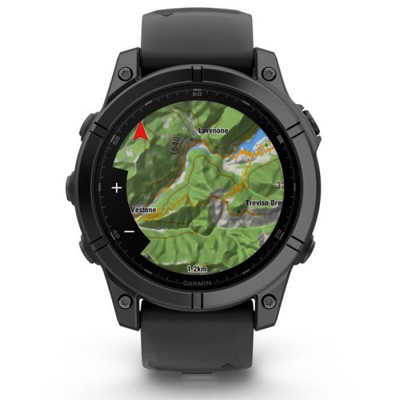 Смарт-годинник Garmin Fenix E 47mm AMOLED Slate Gray Steel with Black Silicone Band (010-03025-01)