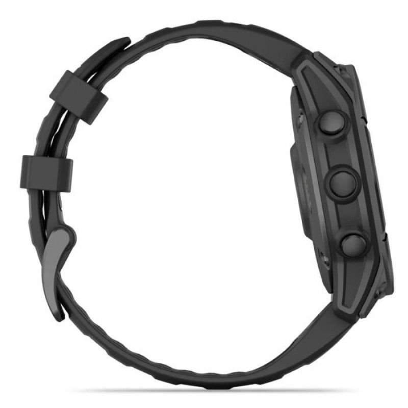 Смарт-годинник Garmin Fenix E 47mm AMOLED Slate Gray Steel with Black Silicone Band (010-03025-01)