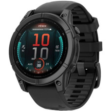Смарт-годинник Garmin Fenix E 47mm AMOLED Slate Gray Steel with Black Silicone Band (010-03025-01)
