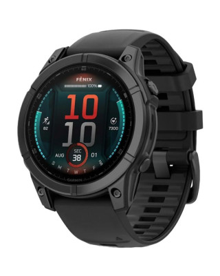 Смарт-годинник Garmin Fenix E 47mm AMOLED Slate Gray Steel with Black Silicone Band (010-03025-01)