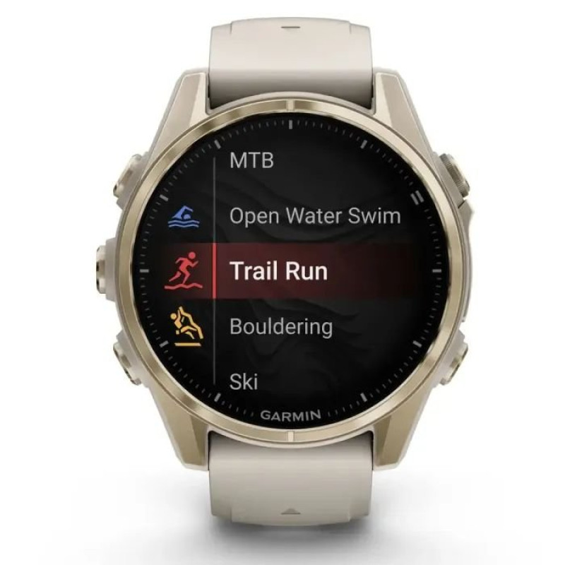 Смарт-годинник Garmin Fenix8 43mm AMOLED Sapphire Soft Gold w.Fog Gray/Dark Sandstone S.Band (010-02903-11)