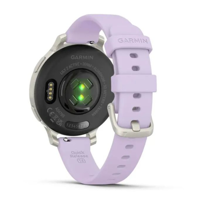 Смарт-годинник Garmin Lily 2 Active Silver with Purple Jasmine Silicone Band (010-02891-01)