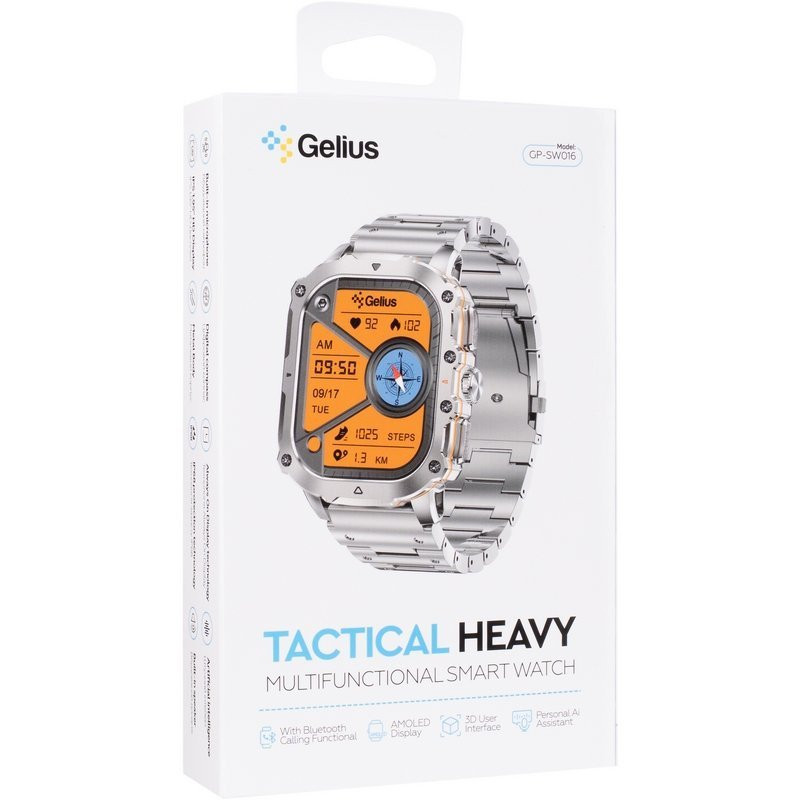 Смарт-годинник Gelius Pro GP-SW016 (Tactical Heavy) Silver Titan