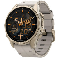Смарт-годинник Garmin fenix 8 43mm, AMOLED, Saph, SftGldSS/FogGryLeatherBnd, Excl, GPS (010-02903-40)