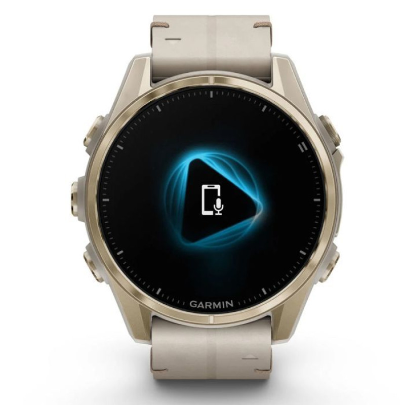 Смарт-годинник Garmin fenix 8 43mm, AMOLED, Saph, SftGldSS/FogGryLeatherBnd, Excl, GPS (010-02903-40)