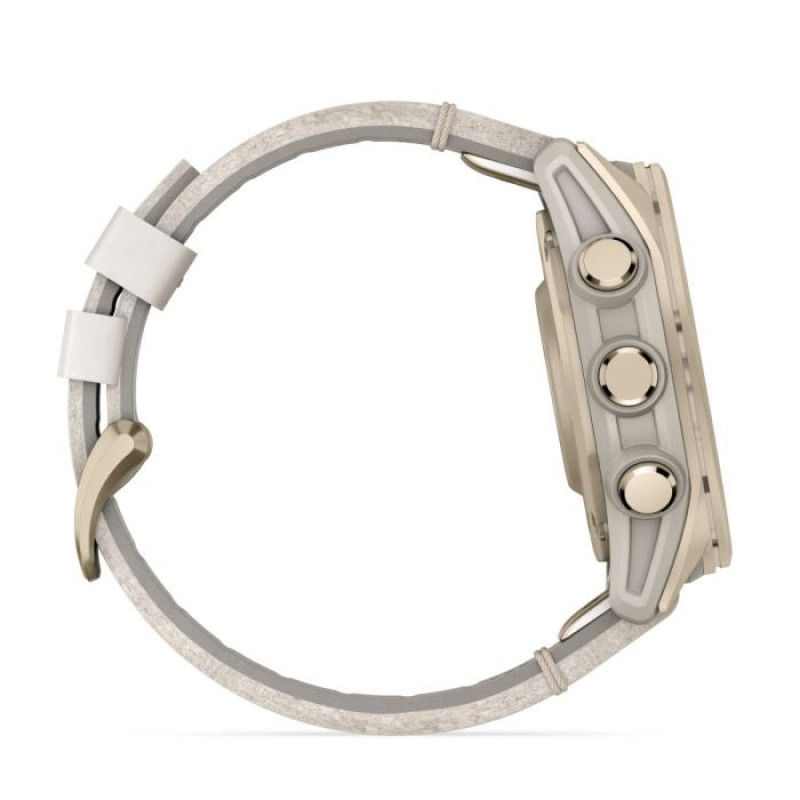 Смарт-годинник Garmin fenix 8 43mm, AMOLED, Saph, SftGldSS/FogGryLeatherBnd, Excl, GPS (010-02903-40)