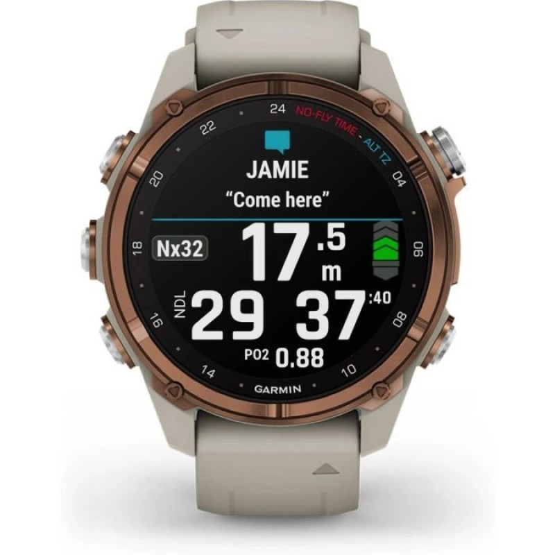 Смарт-годинник Garmin Descen Mk3i – 43 mm Bronze PVD Titanium with French Gray Silicone Band (010-02753-14)