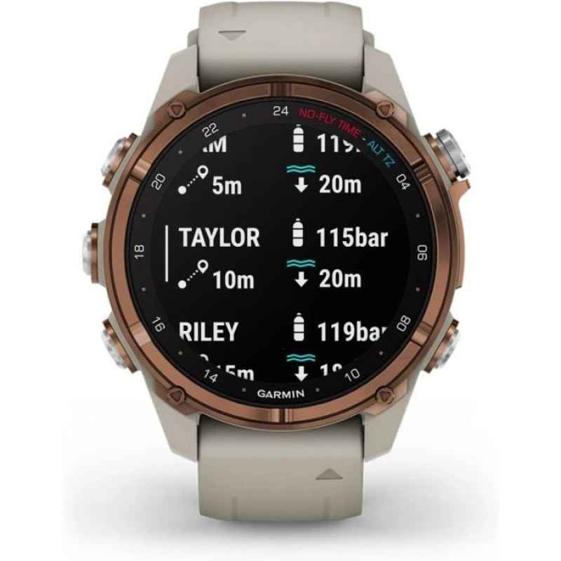 Смарт-годинник Garmin Descen Mk3i – 43 mm Bronze PVD Titanium with French Gray Silicone Band (010-02753-14)