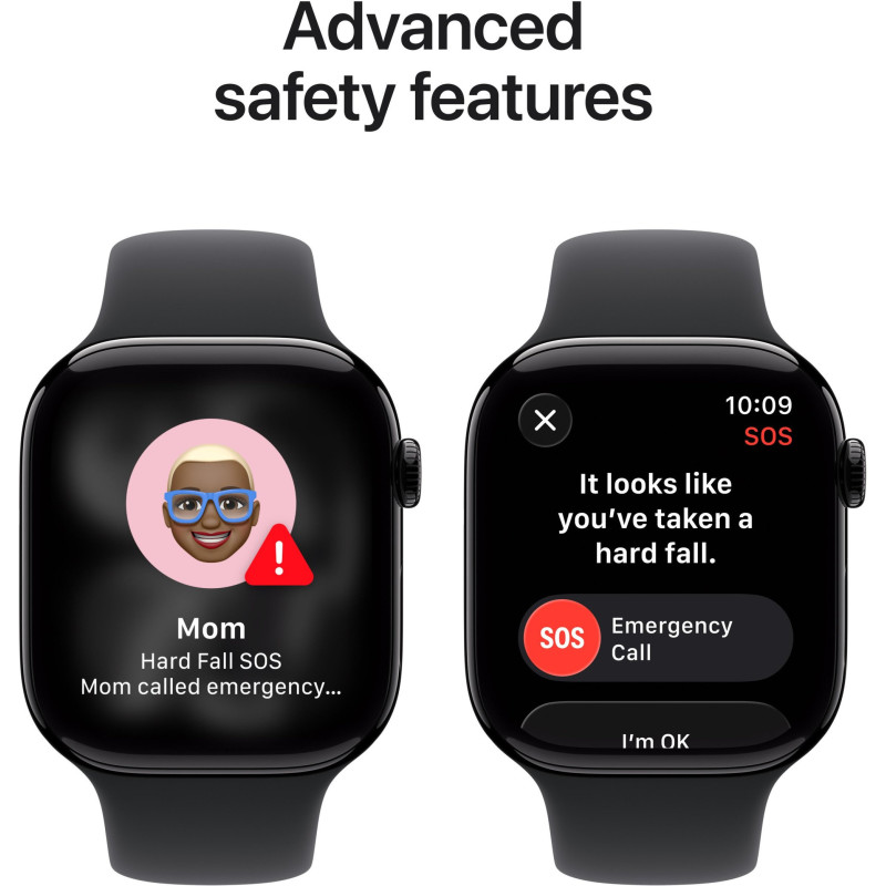 Смарт-годинник Apple Watch Series 11 GPS 46mm Jet Black Aluminium Case with Black Sport Band - M/L (MEUX4RK/A)