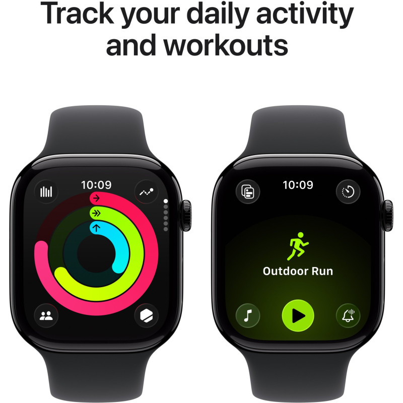 Смарт-годинник Apple Watch Series 11 GPS 46mm Jet Black Aluminium Case with Black Sport Band - M/L (MEUX4RK/A)