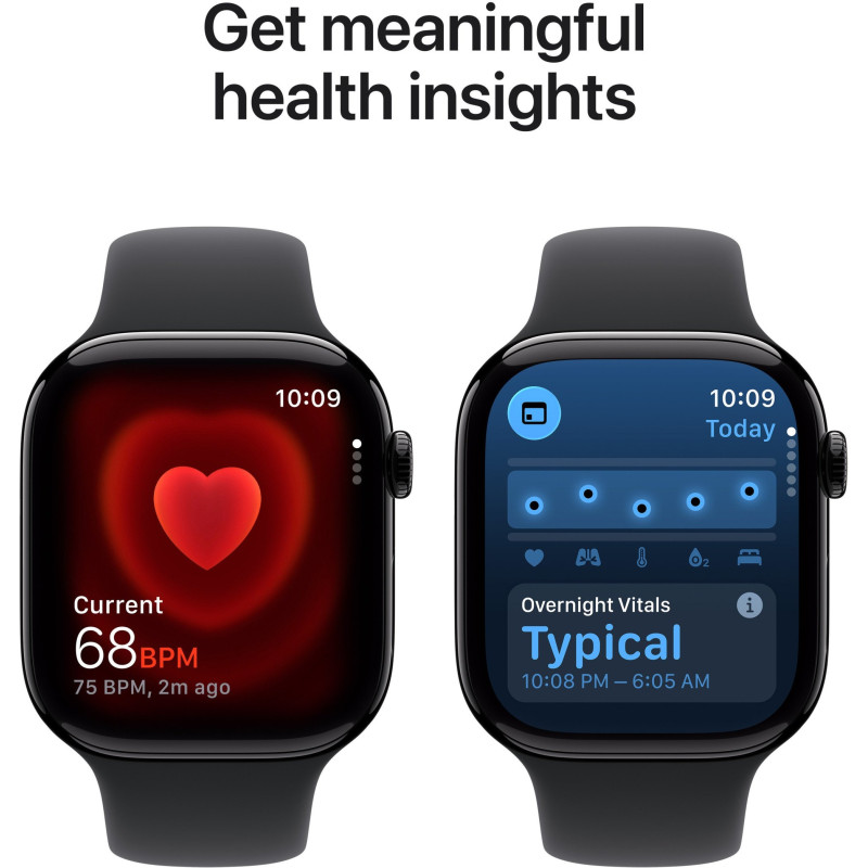 Смарт-годинник Apple Watch Series 11 GPS 46mm Jet Black Aluminium Case with Black Sport Band - M/L (MEUX4RK/A)