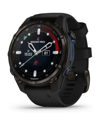 Смарт-годинник Garmin Descent Mk3i 43 mm Carbon Gray DLC Titanium w. Black Silicone Band (010-02753-11)